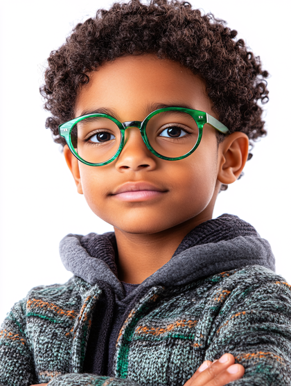 Young Boy With Green Glasses Portrait