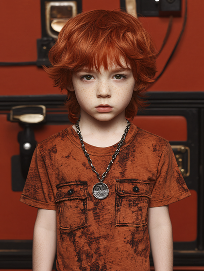 Young Boy With Red Hair And Freckles