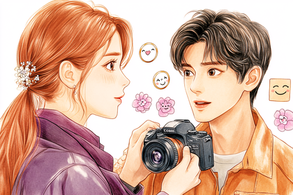 Young Couple with a Camera