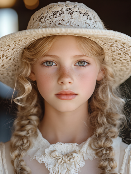 Young Girl In Lace Hat