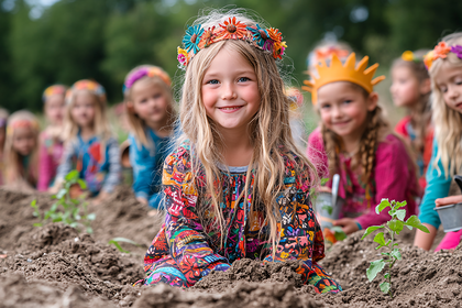 Young Girls in Flower Crowns