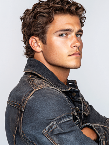 Young Man In Denim Jacket