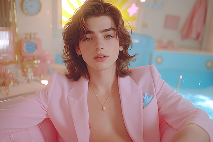 Young Man In Pink Blazer