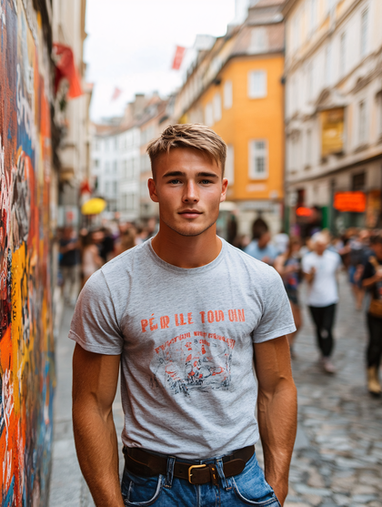 Young Man Posing In Urban Street Setting