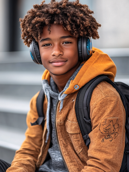 Young Man with Headphones