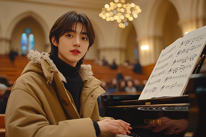 Young Musician Playing Piano