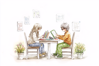 Young Students Studying Together