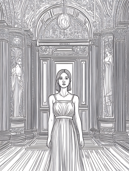 Young Woman in a Classical Setting