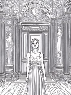 Young Woman in a Classical Setting