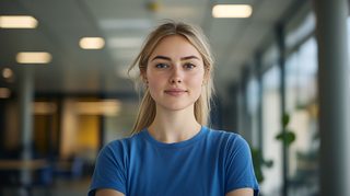 Young Woman Portrait In Modern Office
