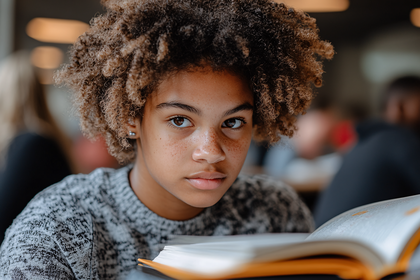 Young Woman Reading Book