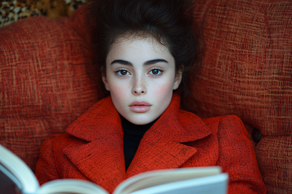 Young Woman Reading Book