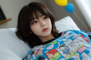 Young Woman Relaxing with Balloons