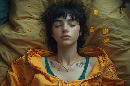 Young Woman Resting with Embroidery