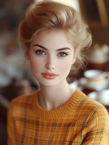 Young Woman with Blonde Hair and Yellow Sweater