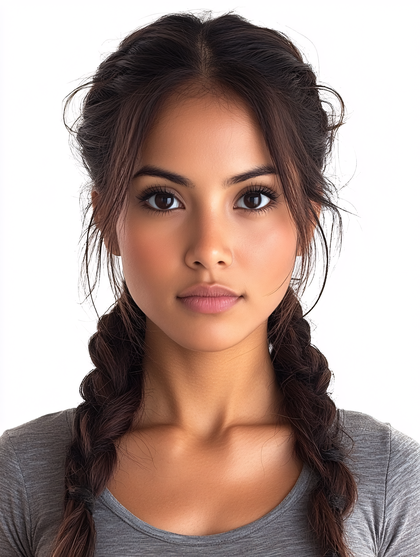Young Woman With Braided Hair Portrait