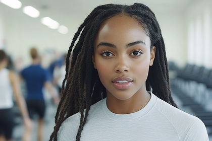 Young Woman With Dreadlocks In Gym Setting
