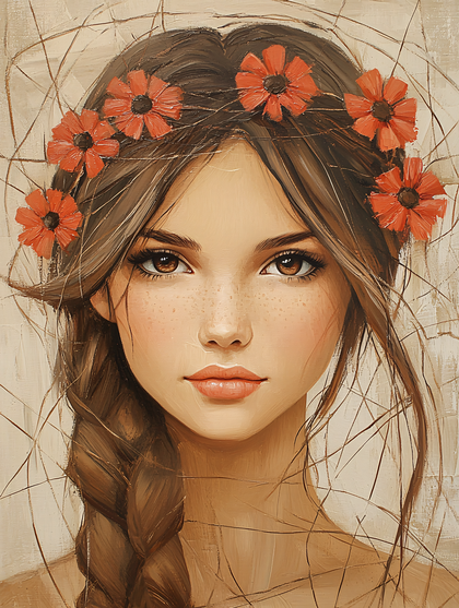 Young Woman with Flower Crown