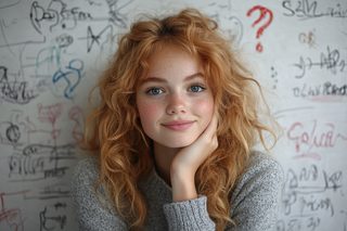 Young Woman with Freckles and Red Hair