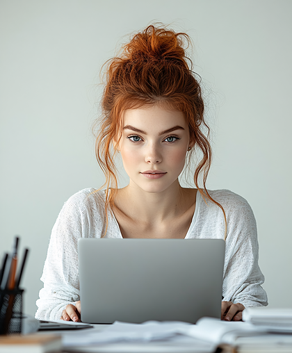 Young Woman with Laptop