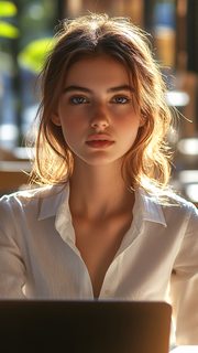 Young Woman Working On Laptop