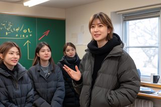 Young Women in a Classroom