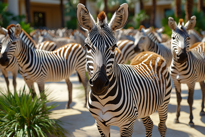 Zebra Herd Stares