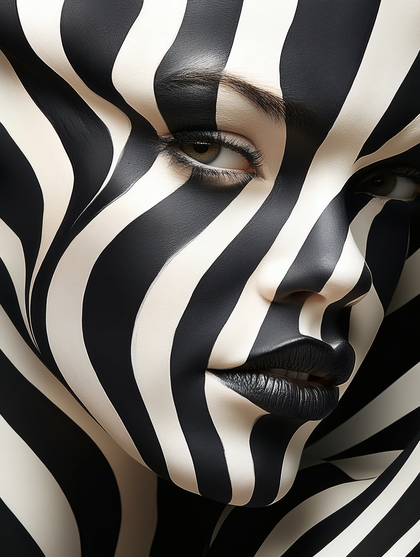 Zebra Stripe Face Art