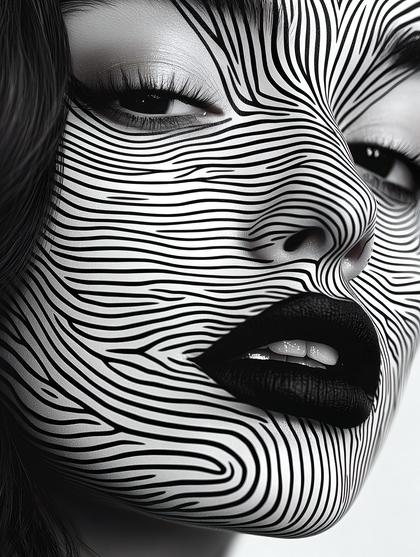 Zebra Stripe Face Portrait