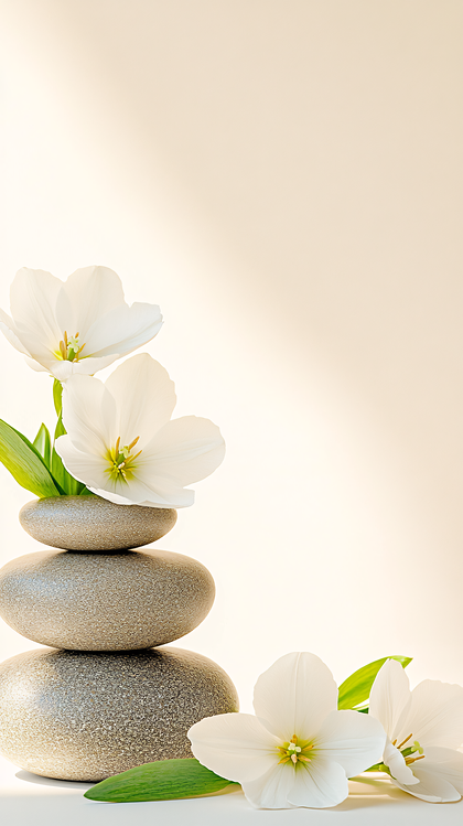 Zen Balance with Tulips