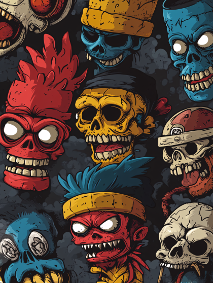 Zombie Heads Collage